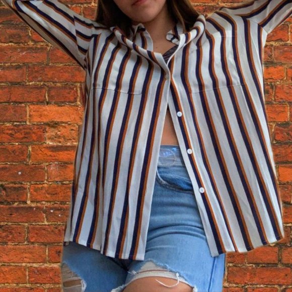 striped button-down, long sleeved shirt - Picture 2 of 3